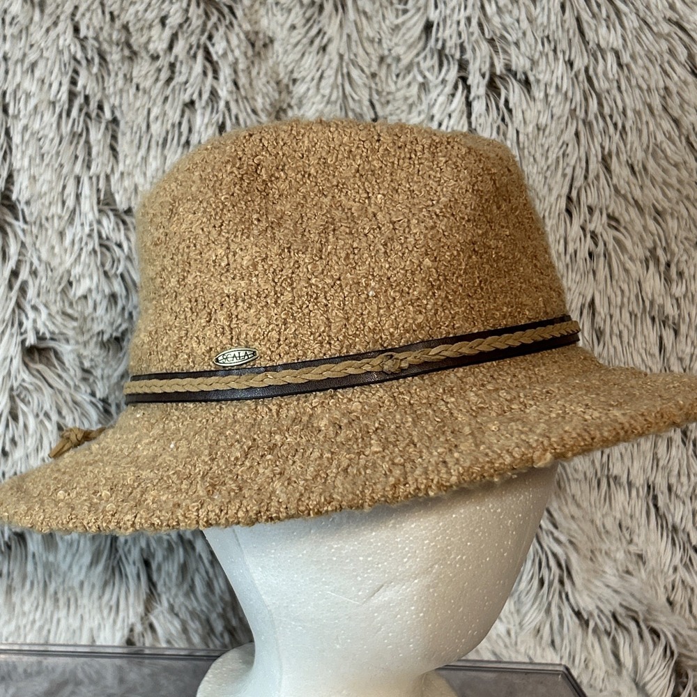 Scala Women's Soft Sun Hat Adjustable Size Handmade Braided Band Tan OSFM NWT - Picture 4 of 10